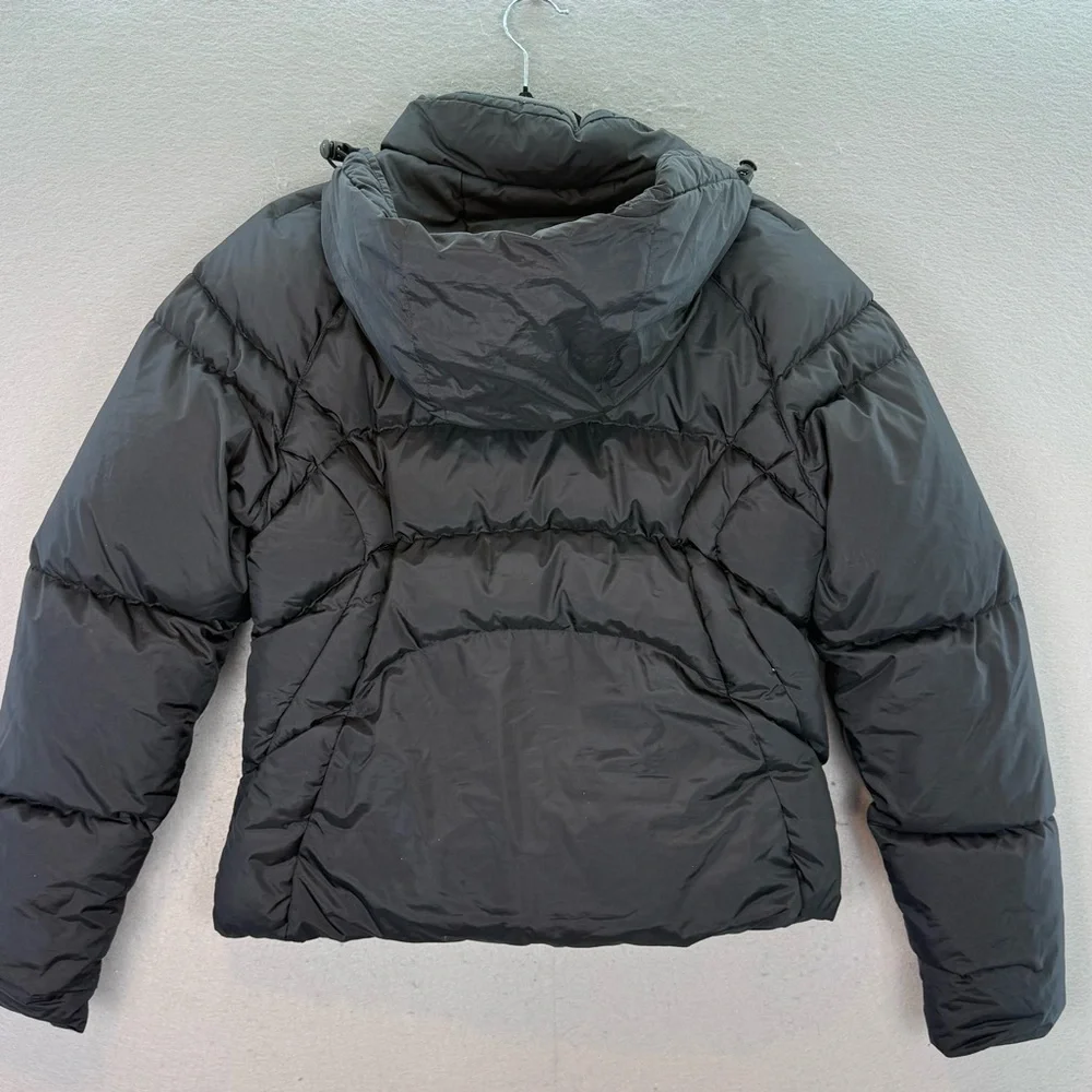 Nike Y2K vintage big girls black down puffer jacket ‎ grey tag  full zip coat L